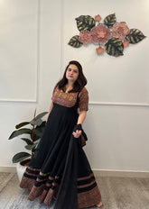 Black brocade anarkali - kasumi.in
